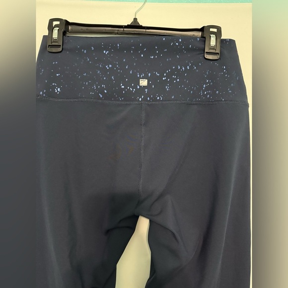 Z by Zobha Navy Blue With Blue Metallic Design Accent Leggings Size Large - Picture 4 of 5